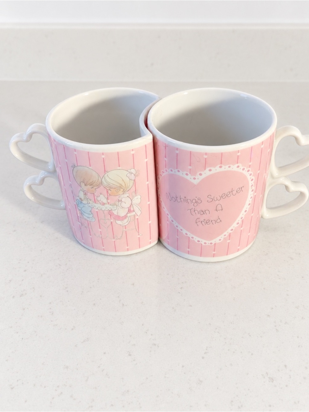 Vintage 1988 Precious Moments Enesco Friendship Nesting Mug Set Japan